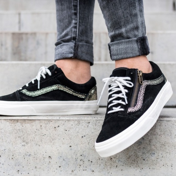 vans gold zipper